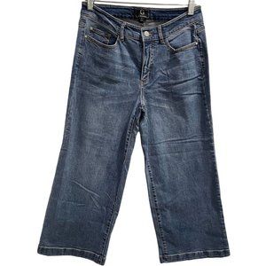 G by Giuliana Womens Capri Jeans Blue Stretch Medium Wash Mid Rise Denim Pants 8